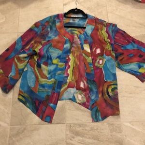 Chico’s beautiful open front silk jacket